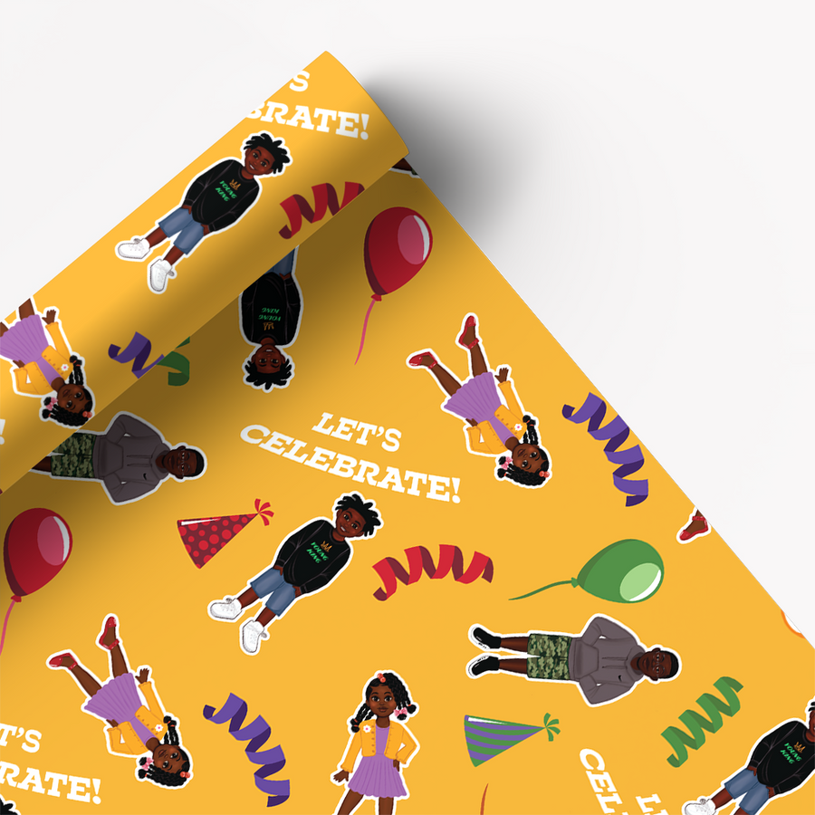 Ultimate Melanated Celebration Gift Wrap Set (Four Pack Standard Roll)