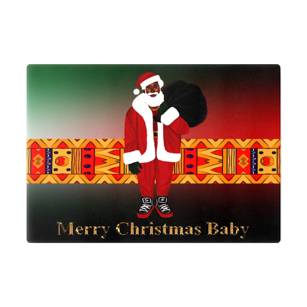 Ken, The Black Santa Glass Cutting Board