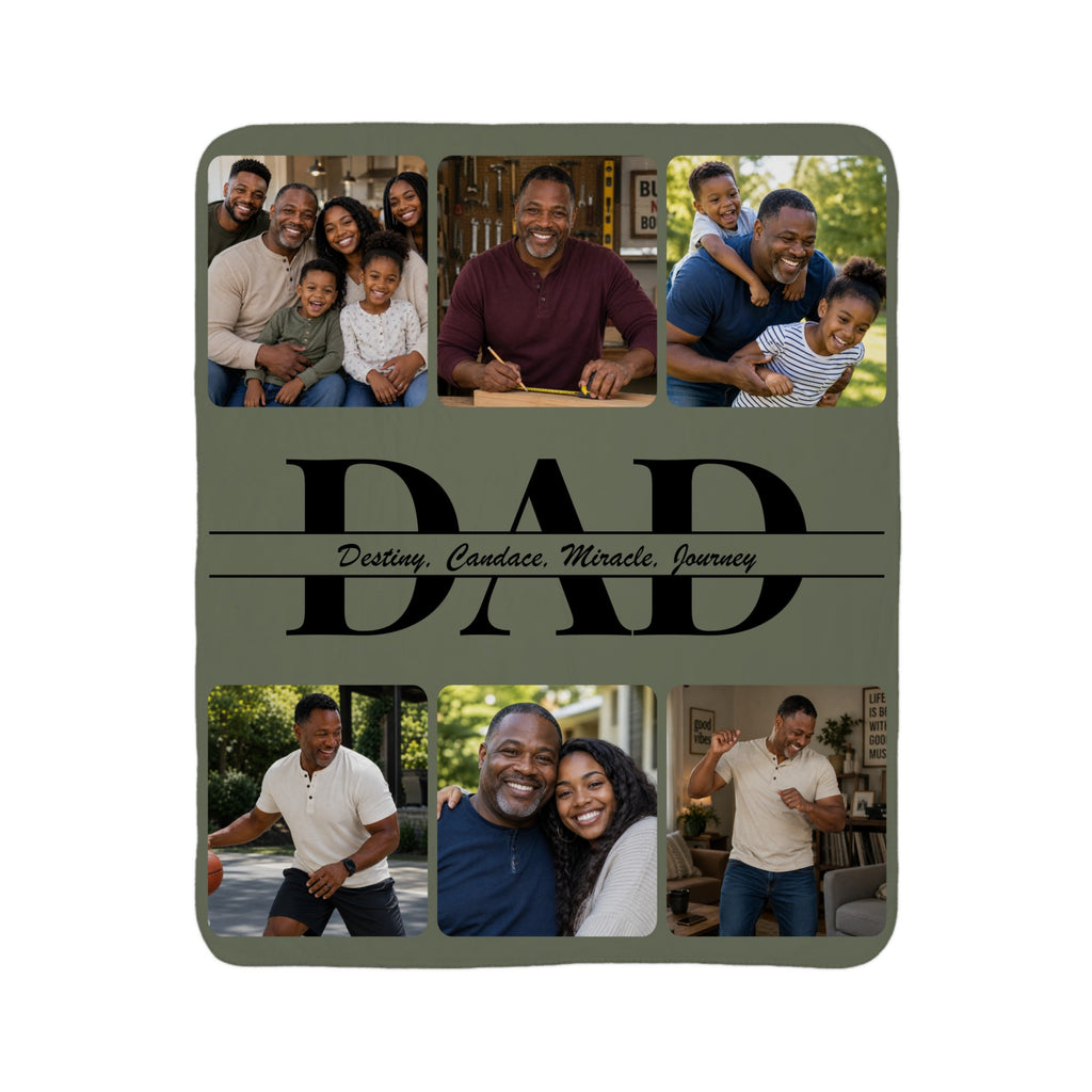 Personalized Dad Sherpa Fleece Blanket