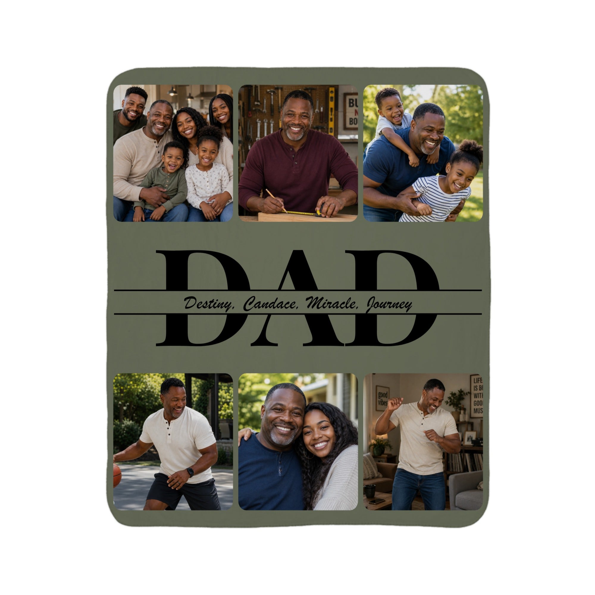 Personalized Dad Sherpa Fleece Blanket