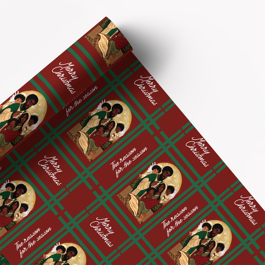 Home for the Holidays Wrapping Paper Multipack – Featuring Black Santa Claus, Mrs. Claus, and African American Elves