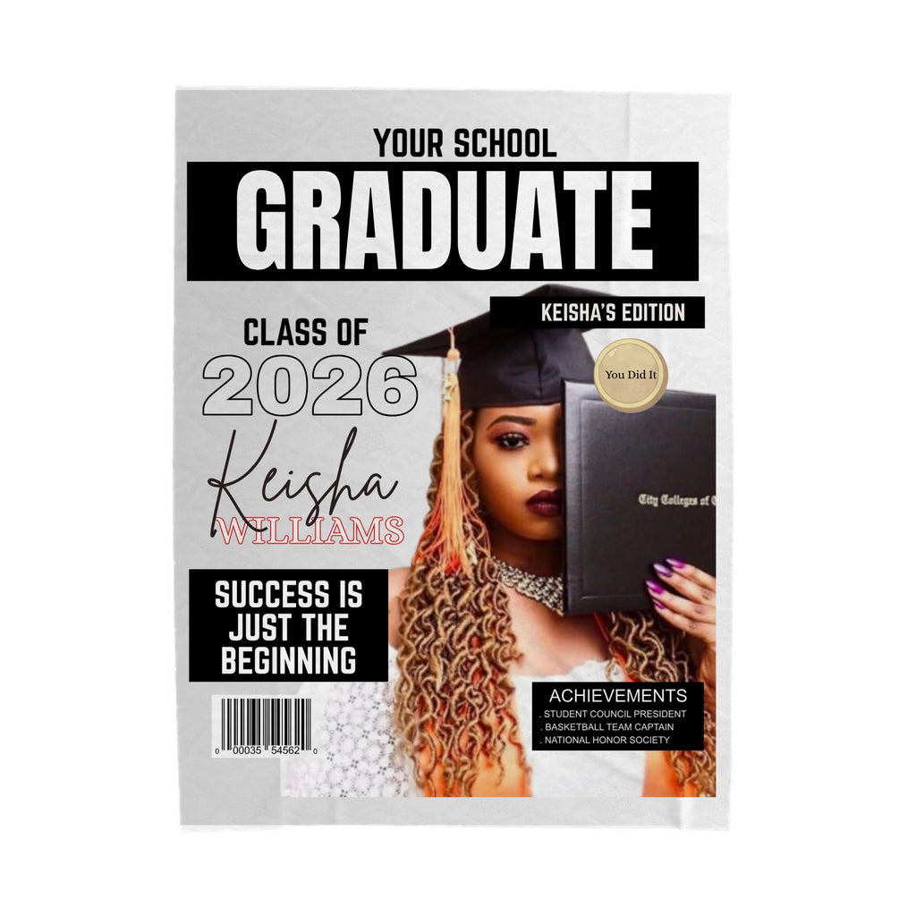 Custom Graduation Keepsake Blanket