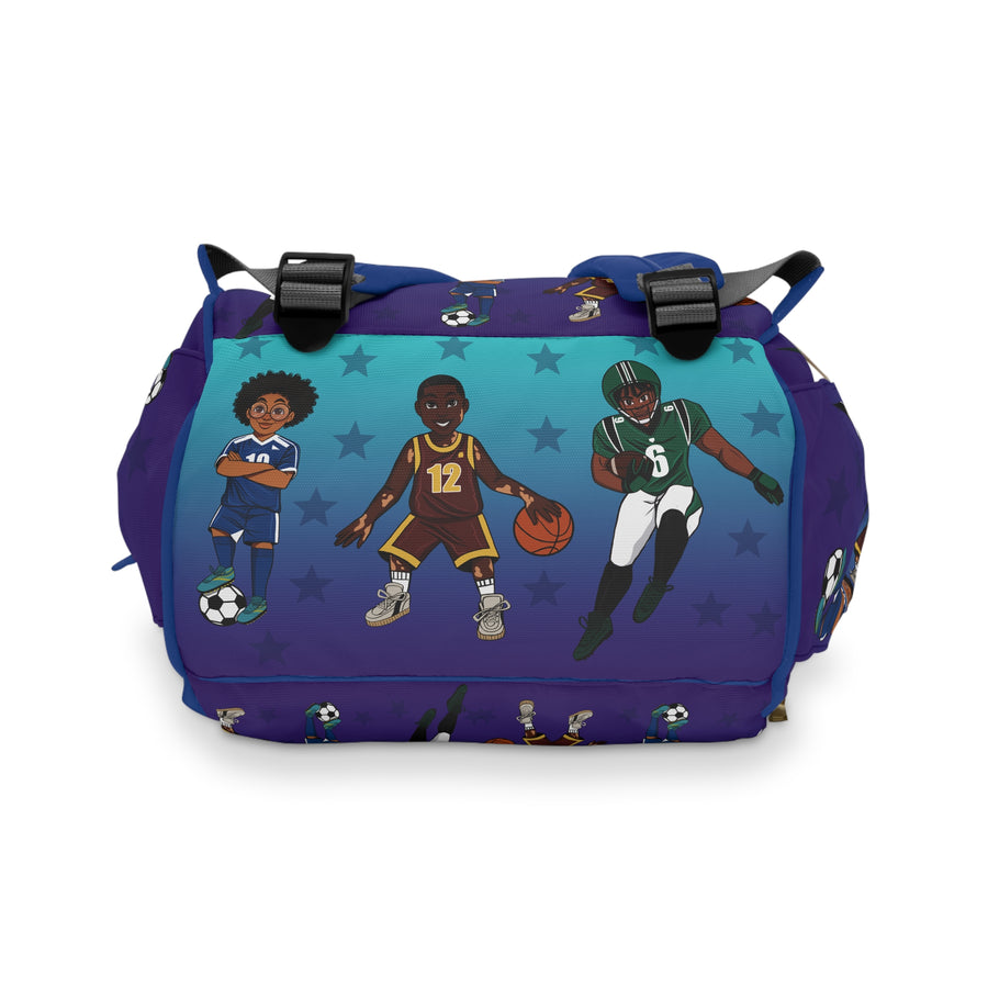 Melanin All-Star Boys Multi-Functional Diaper Backpack