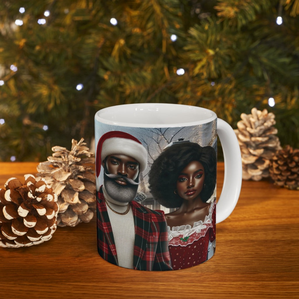 Holiday Elegance - Melanin Santa & Mrs. Claus Mug