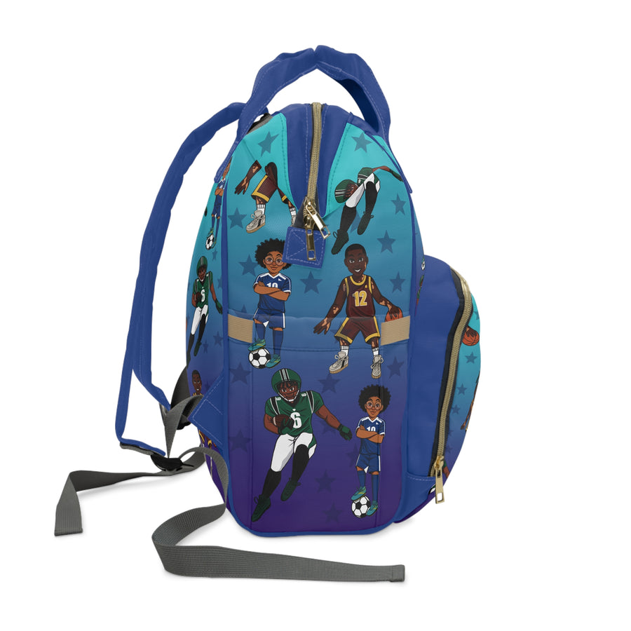 Melanin All-Star Boys Multi-Functional Diaper Backpack