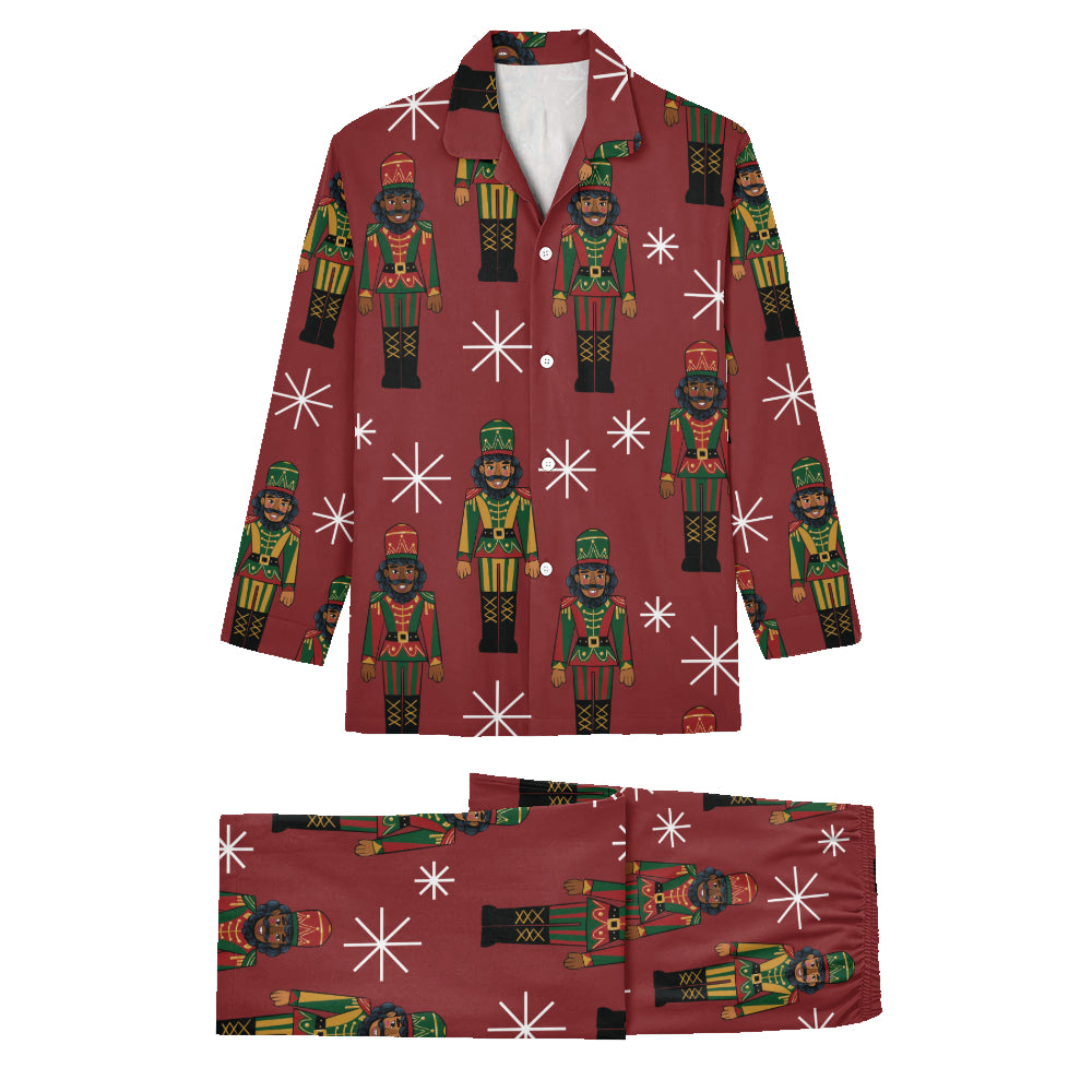 Kids Black Nutcracker Christmas Pajama Set