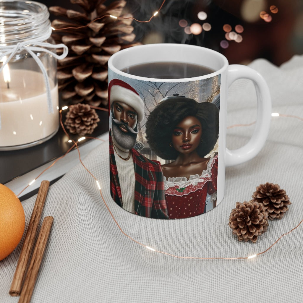 Holiday Elegance - Melanin Santa & Mrs. Claus Mug