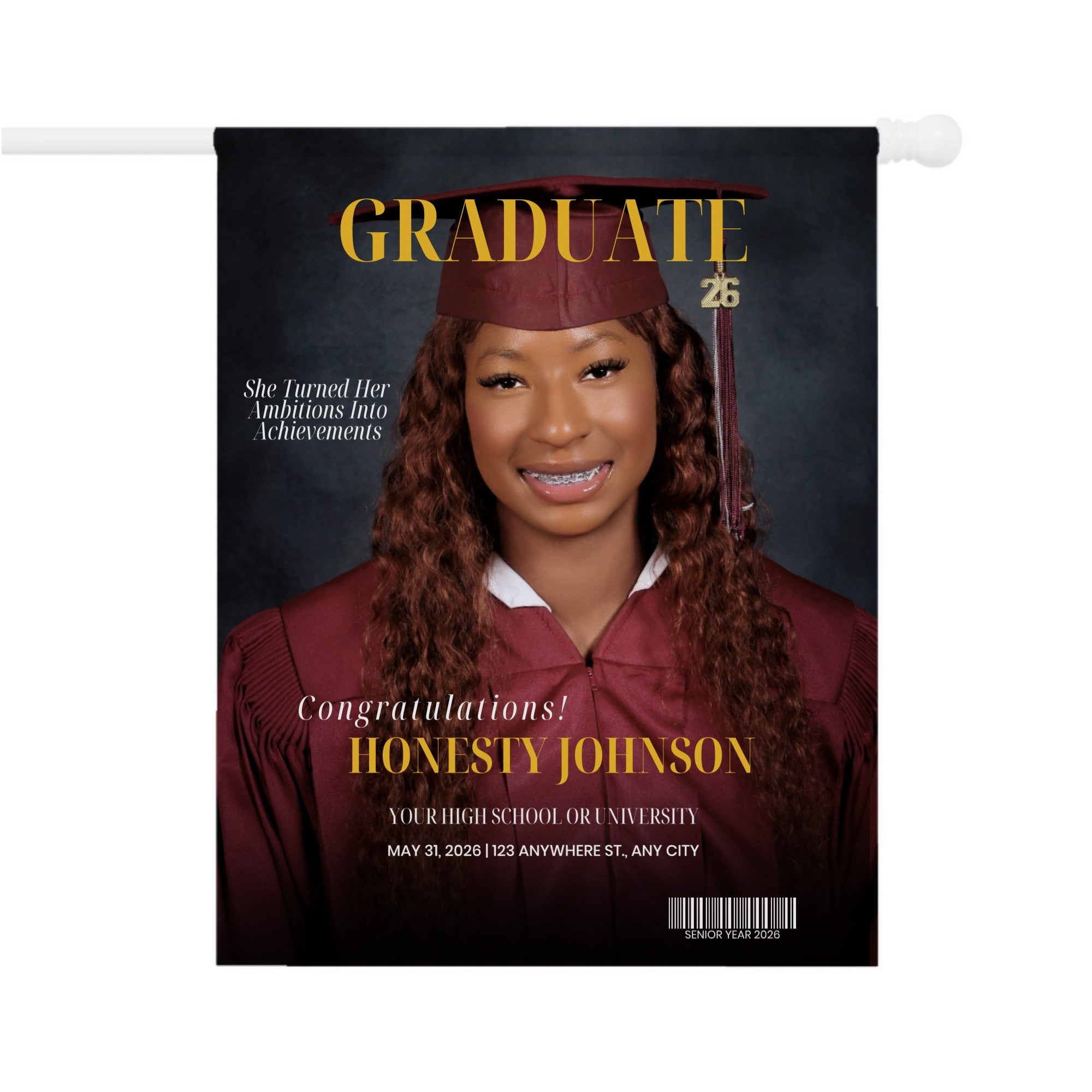 The Graduation Front Yard Banner – Personalized Photo Keepsake