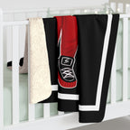 Black Santa Sherpa Fleece Blanket