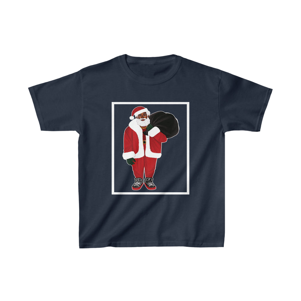 Youth Unisex Black Santa Tee