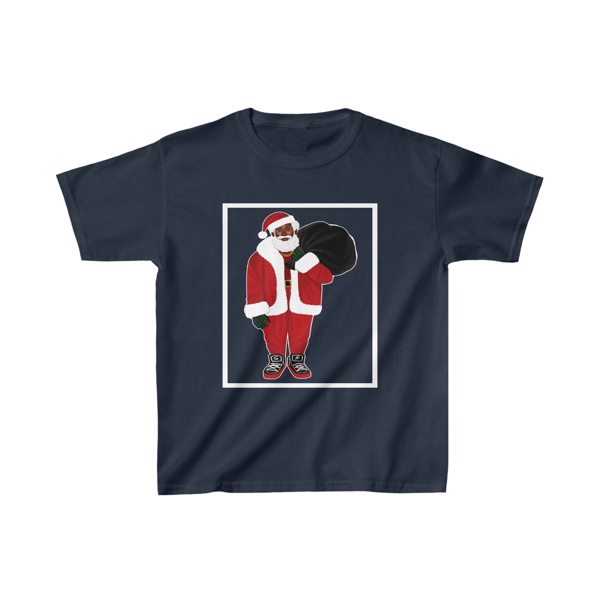 Youth Unisex Black Santa Tee
