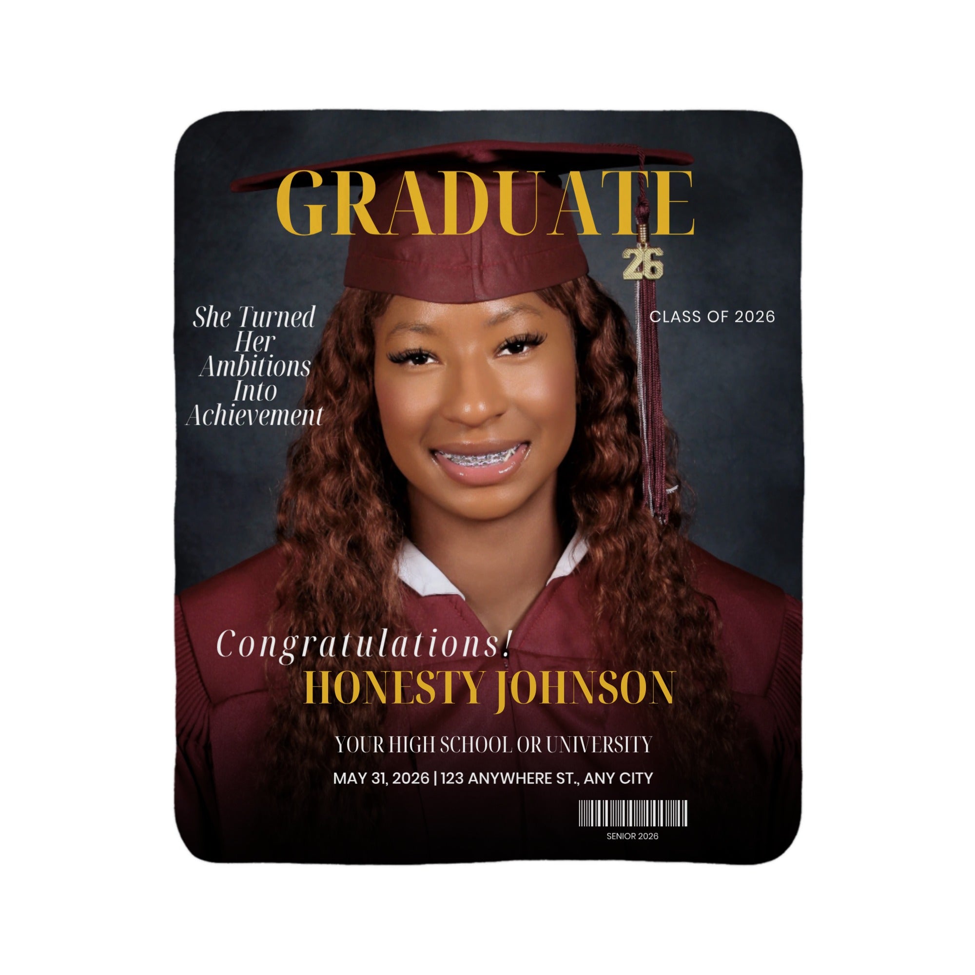 The Cap & Gown Keepsake Blanket - Female