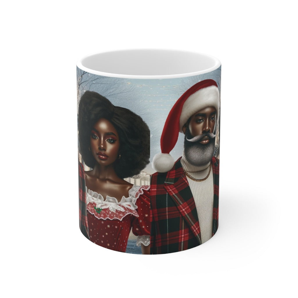 Holiday Elegance - Melanin Santa & Mrs. Claus Mug