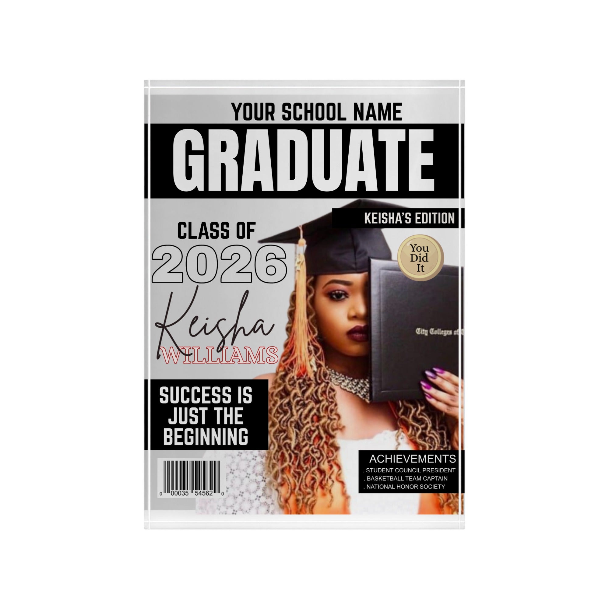 Custom Graduation Acrylic Photo Block – Keepsake Edition