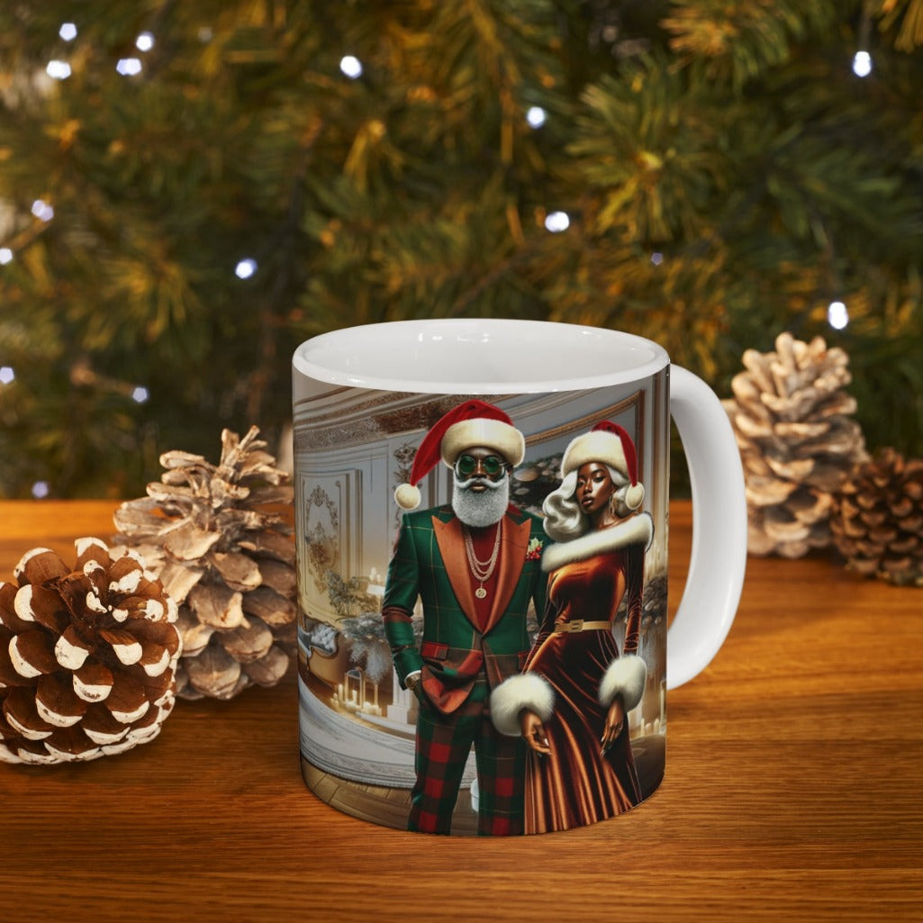 Shive Santa and Mrs. Clause Holiday Mug