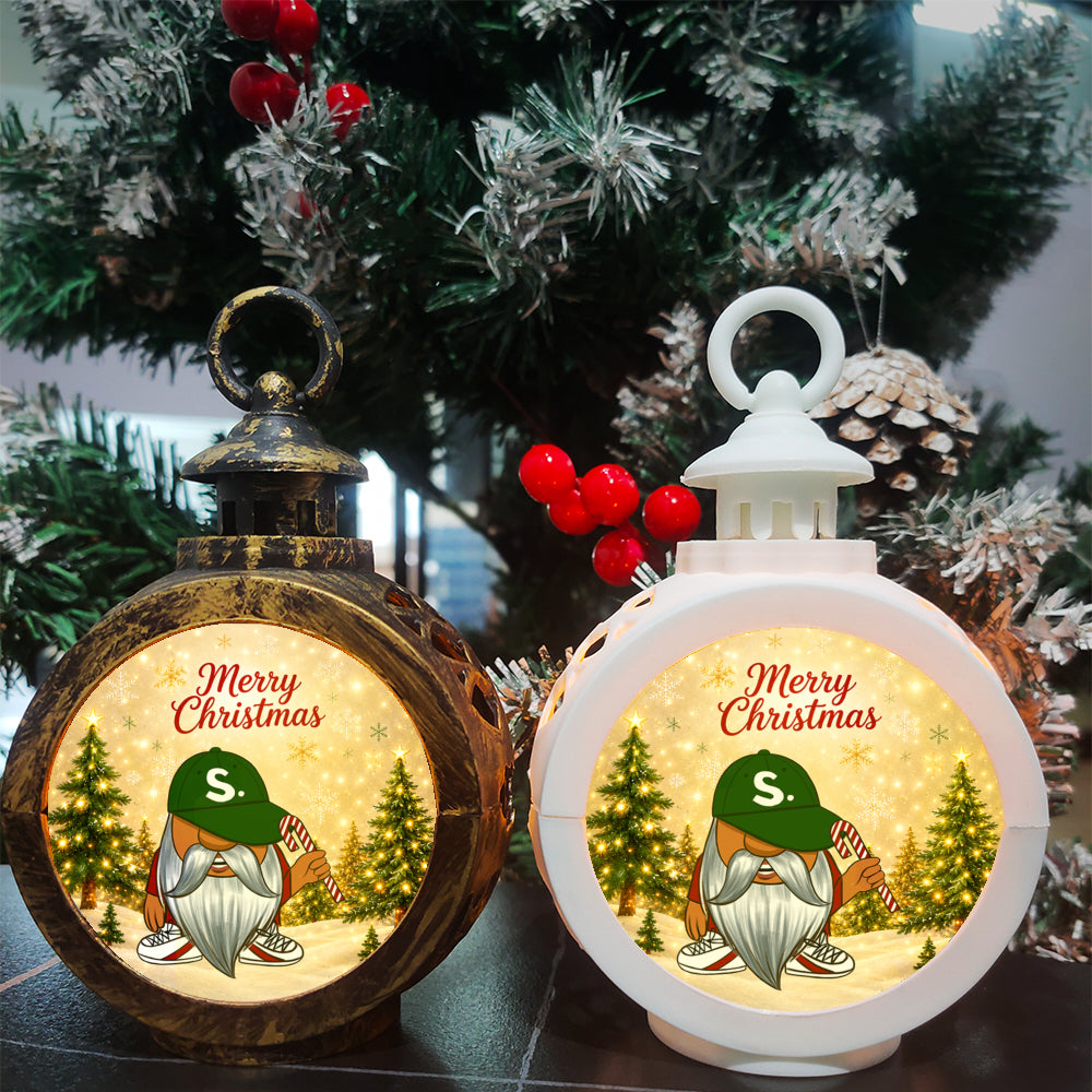 Candy Cane Gnomie Keepsake Glow Lantern