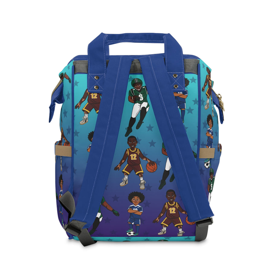 Melanin All-Star Boys Multi-Functional Diaper Backpack