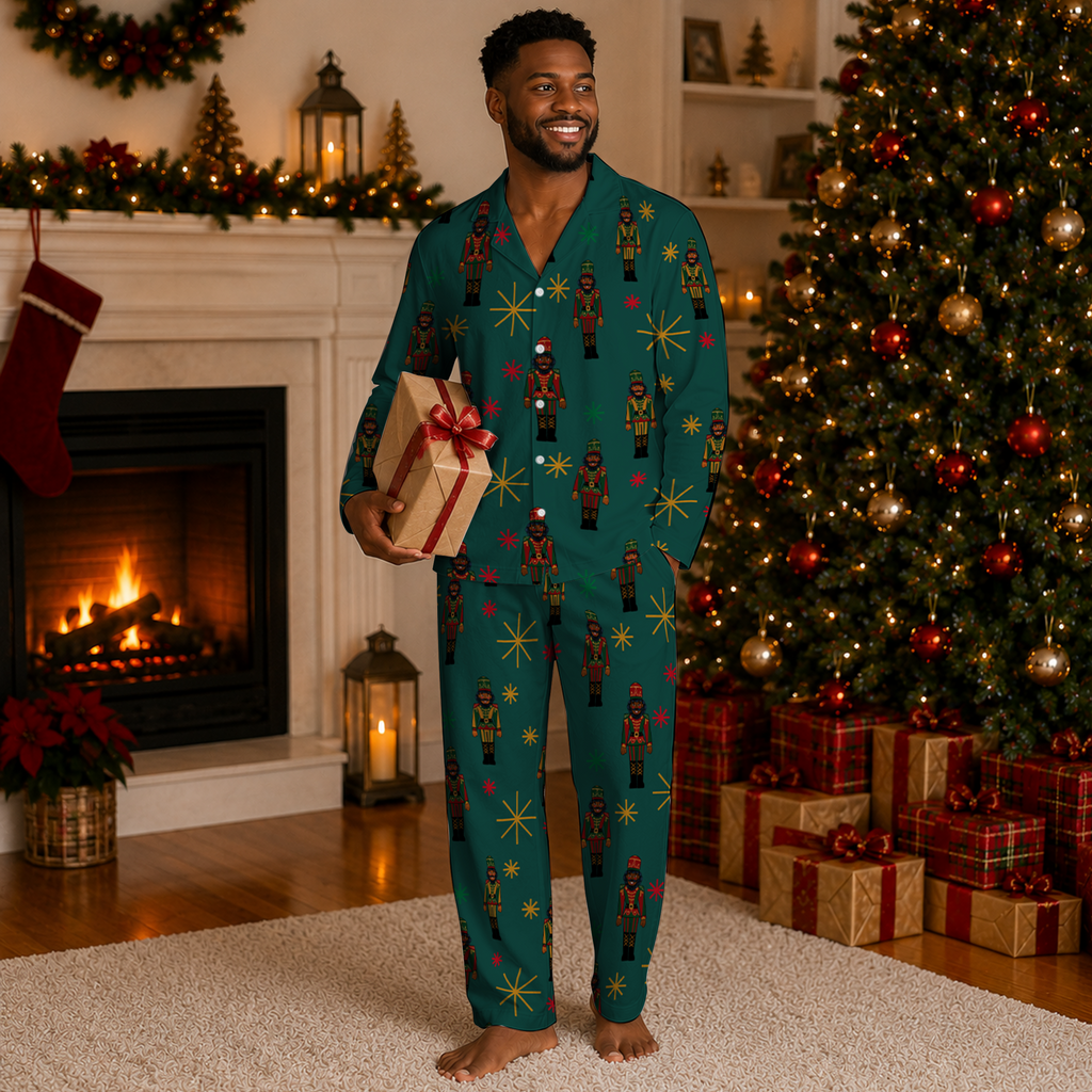 Adult Teal Black Nutcracker Pajamas