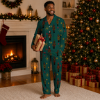 Adult Teal Black Nutcracker Pajamas