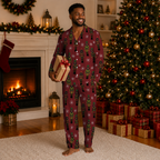 Black Nutcracker Christmas Pajama Set for Adults