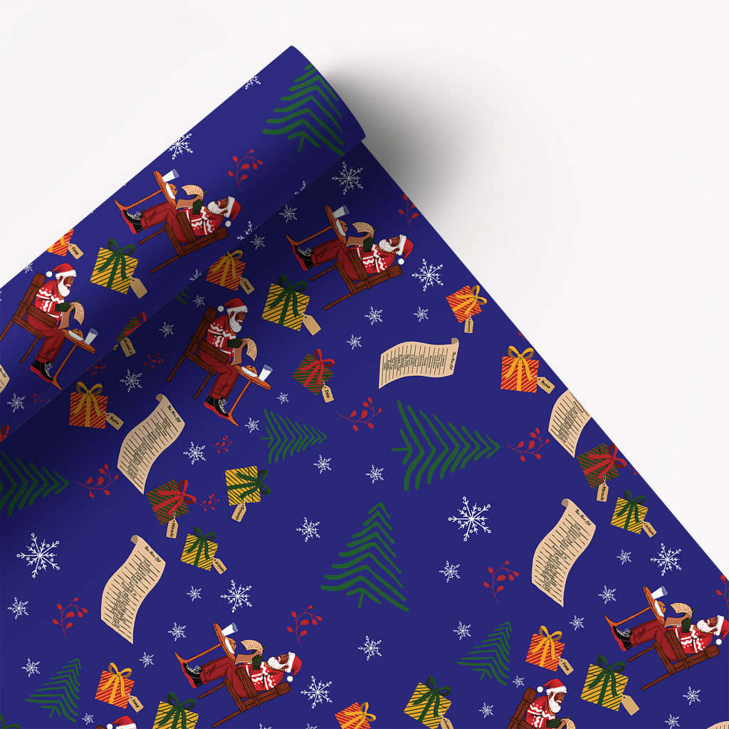 Santa's List Gift Wrap