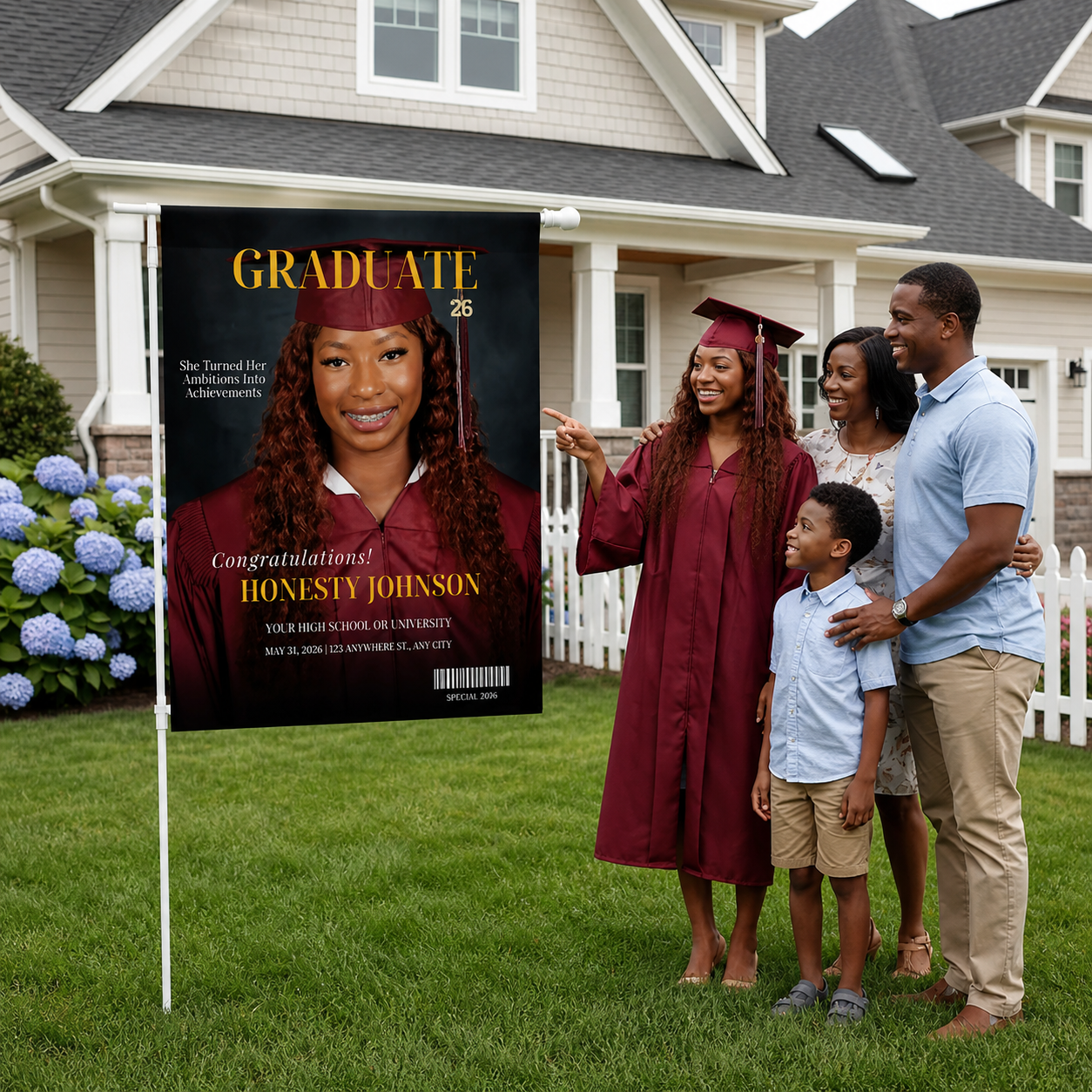 The Graduation Front Yard Banner – Personalized Photo Keepsake