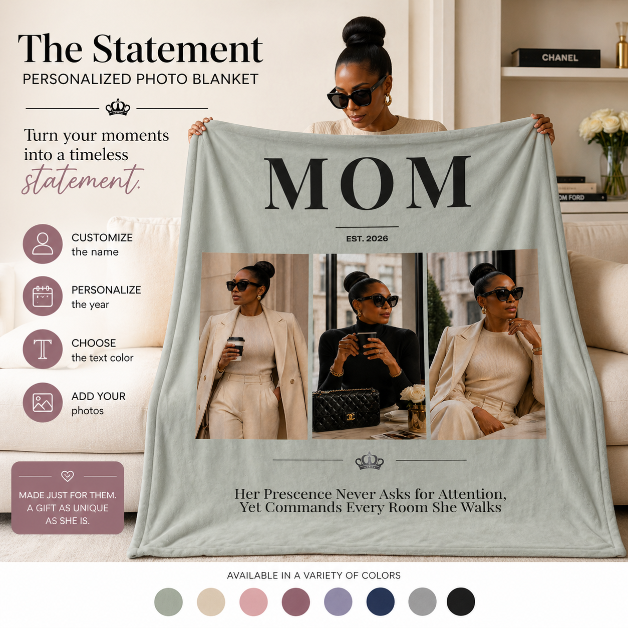 The Statement Personalized Photo Blanket