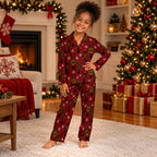 Kids Black Nutcracker Christmas Pajama Set