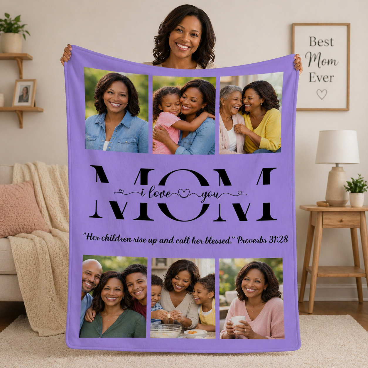 “We Love You” Personalized Photo Keepsake Blanket