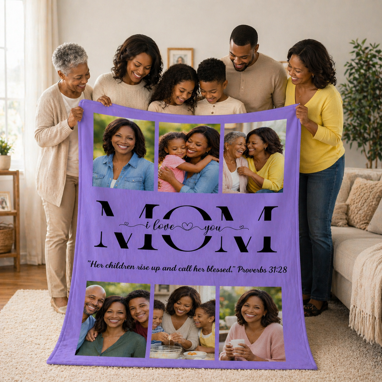 “We Love You” Personalized Photo Keepsake Blanket