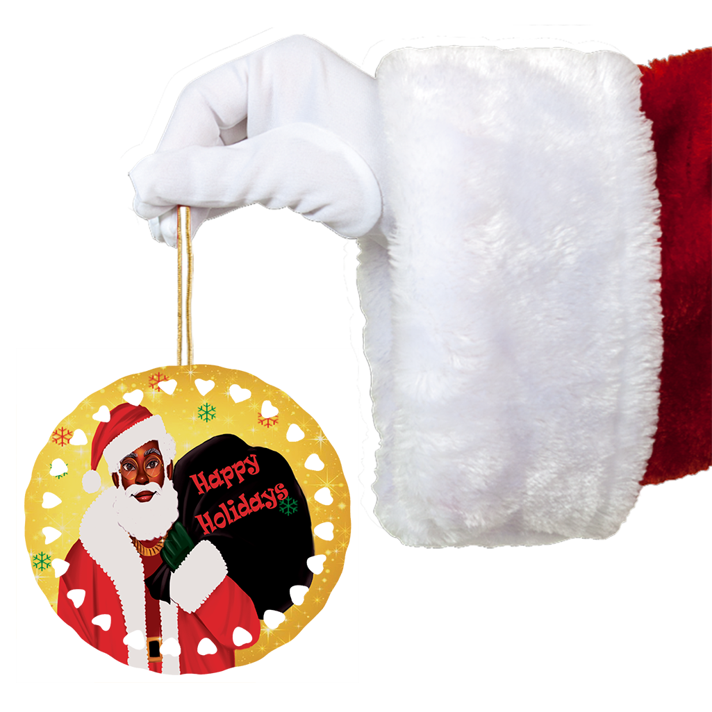 Ken, The Black Santa Ceramic Christmas Ornament