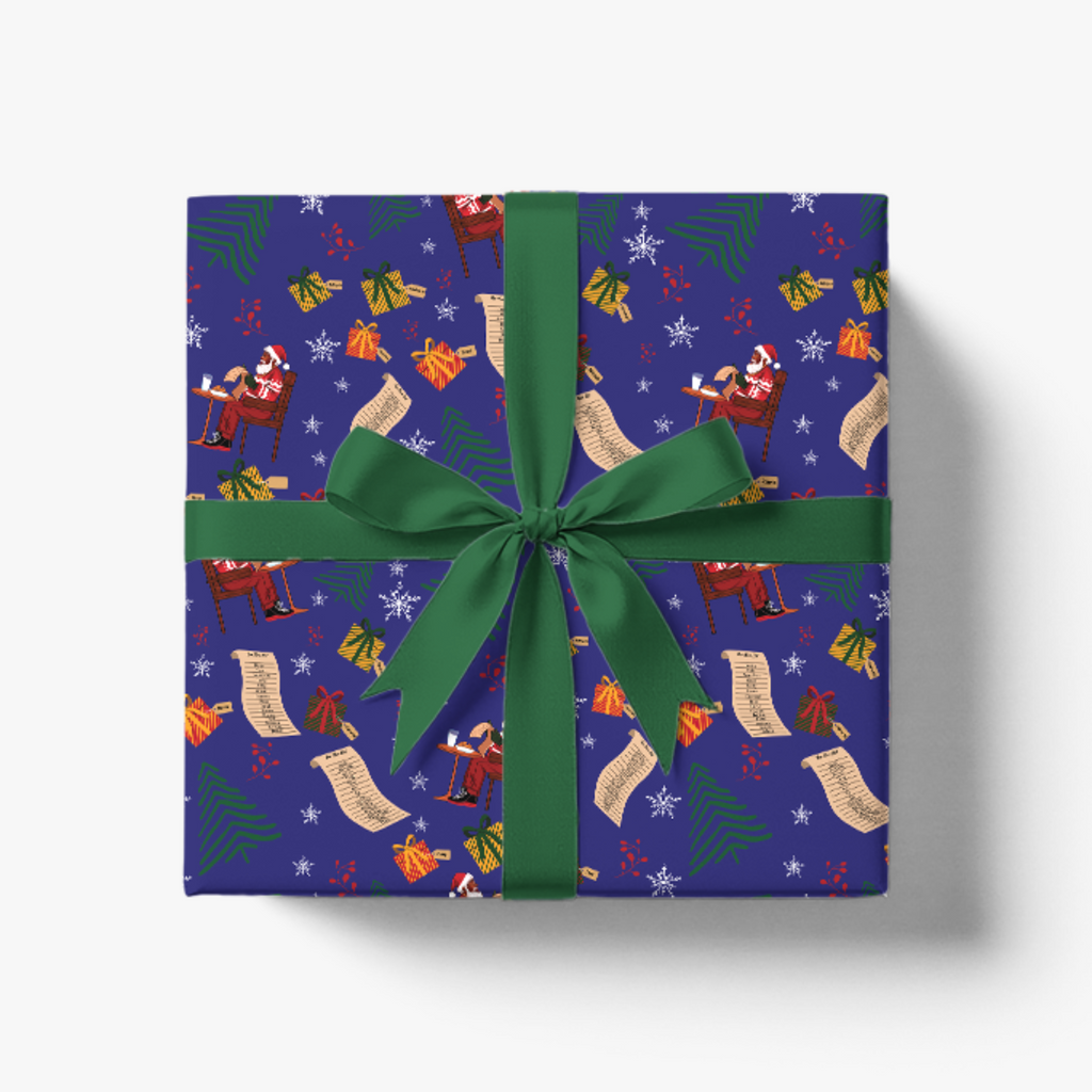 Santa's List Gift Wrap