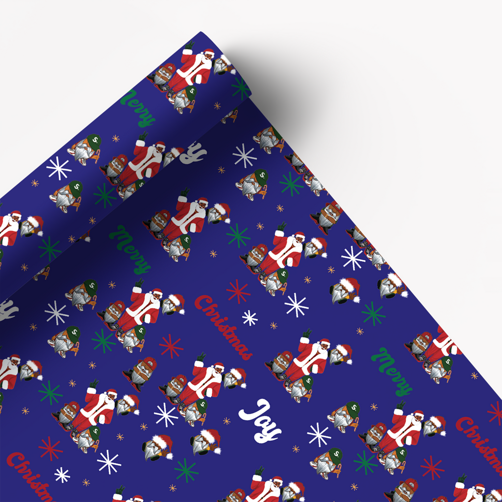 Santa and His Gs Gift Wrap