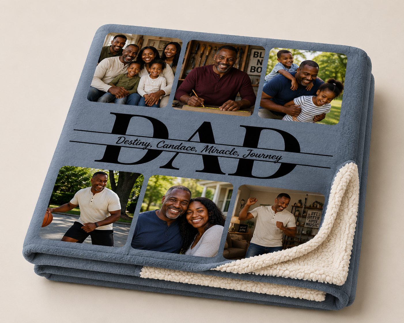 Personalized Dad Sherpa Fleece Blanket