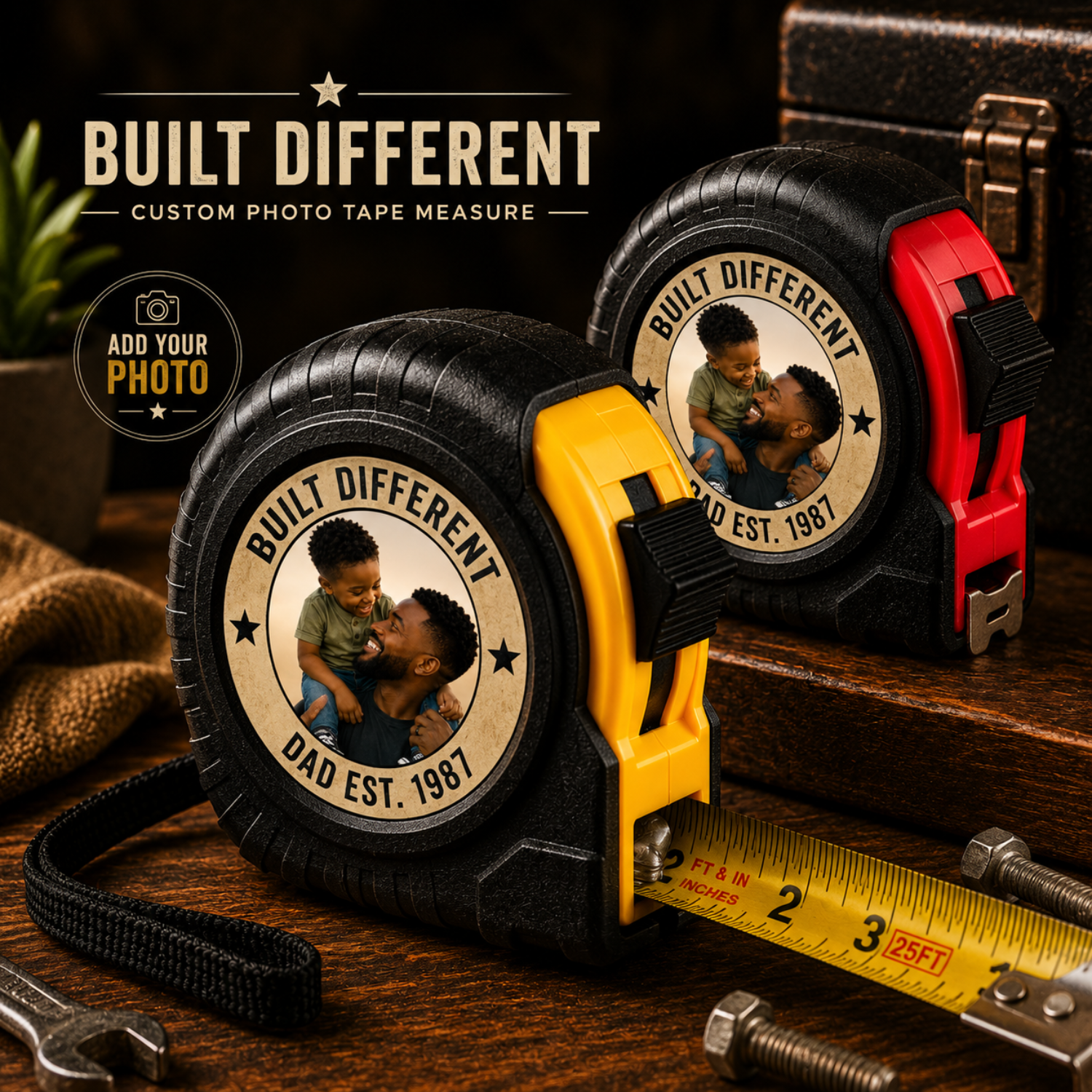 Built Different Custom Photo Tape Measure