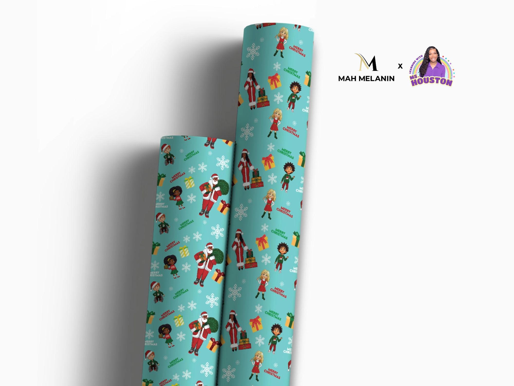 PRE-SALE Two Pack Mah Melanin x Learning with Ms. Houston Holiday Gift Wrap Collaboration