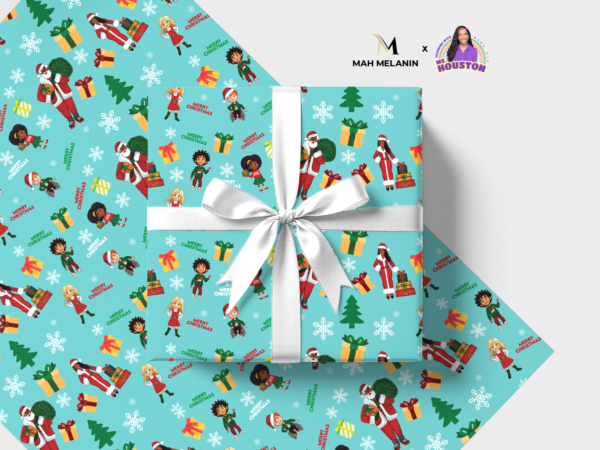 PRE-SALE Two Pack Mah Melanin x Learning with Ms. Houston Holiday Gift Wrap Collaboration