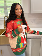 Mah Melanin™ Black Santa Ugly Christmas Sweater (Free Shipping)