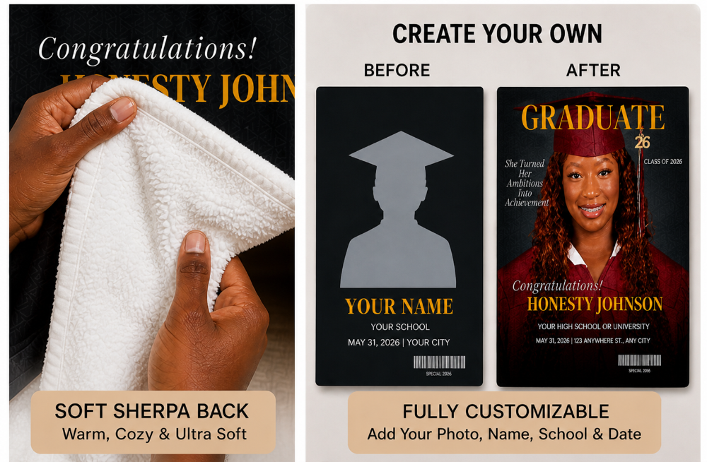 The Cap & Gown Keepsake Blanket - Female