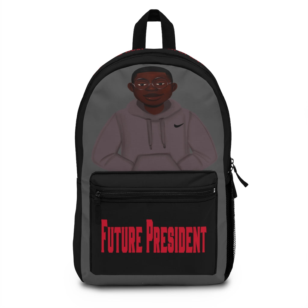 African American Boy Backpack - Black and Red - Future President - Featuring KJ