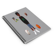 African American Spiral Notebook - Ruled Line Featuring Ja'Siyah (Gray)