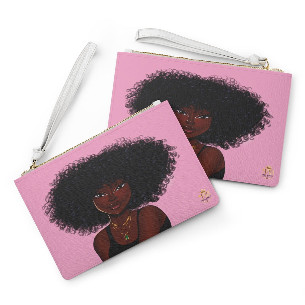 African American Vegan Leather Clutch (Pretty in Pink)