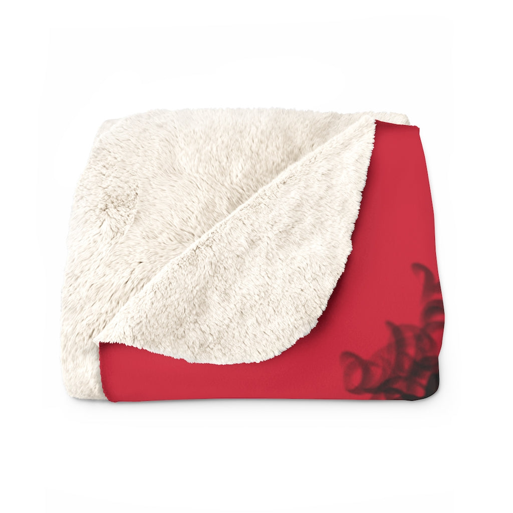 Sherpa Fleece Blanket Featuring Essence Red