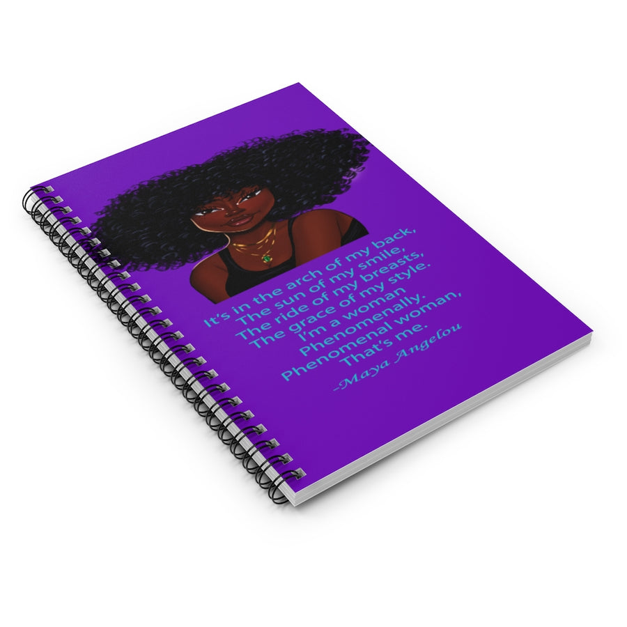 African American Spiral Notebook - Featuring Essence (Purple)