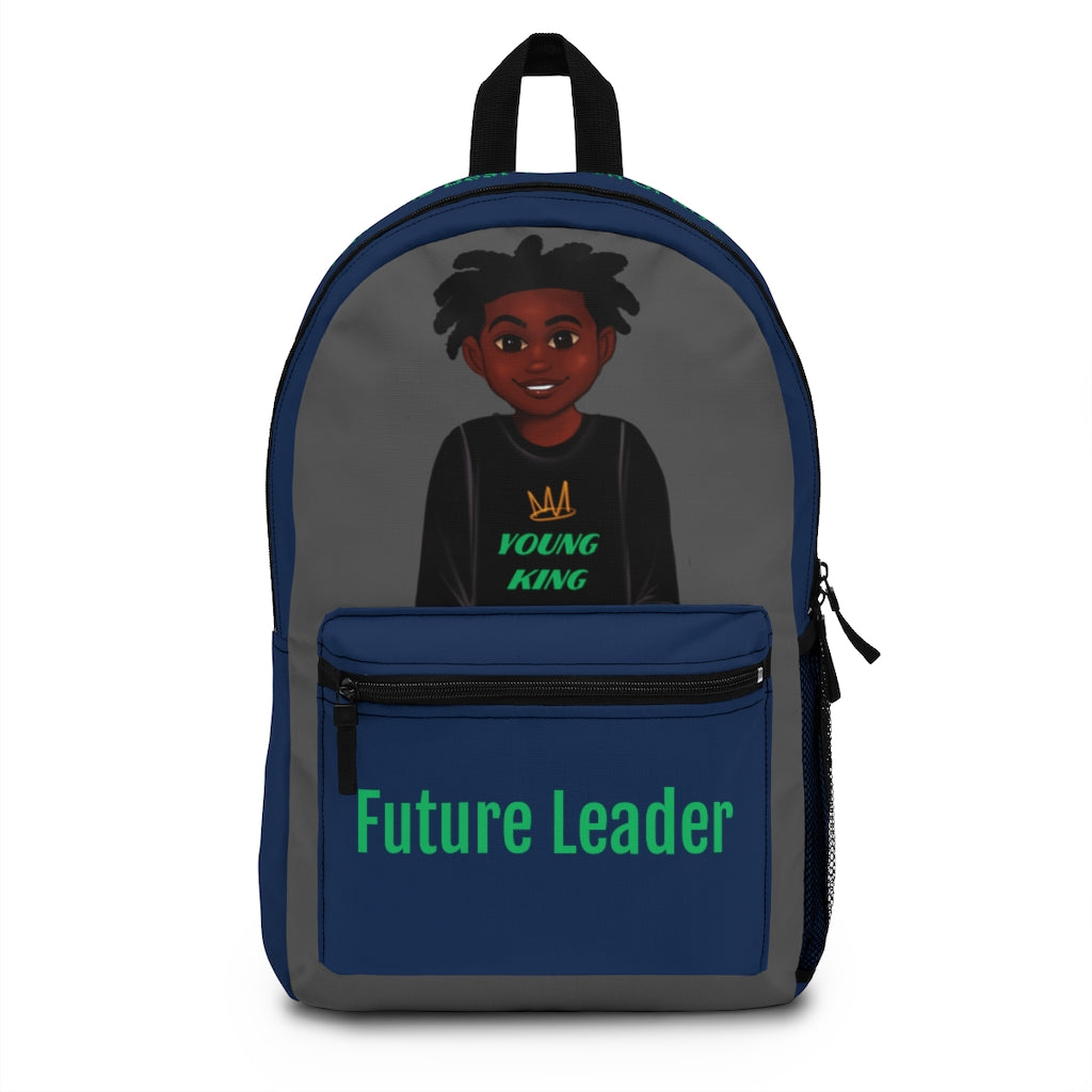 African American Boy Backpack - Blue and Green - Future Leader - Featuring Ja'siyah