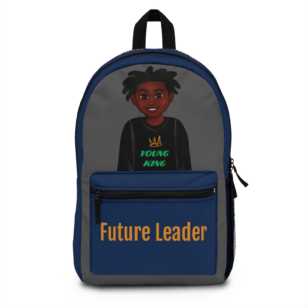 African American Boy Backpack - Blue and Gold - Future Leader - Featuring Ja'siyah