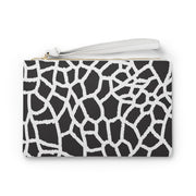 African American Vegan Leather Clutch (Black and White Print)