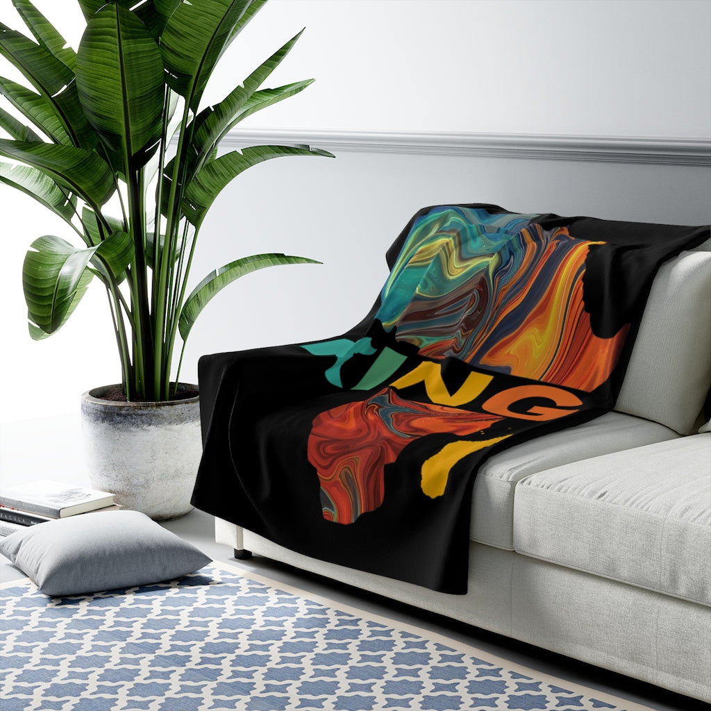 I Am King Sherpa Fleece Blanket