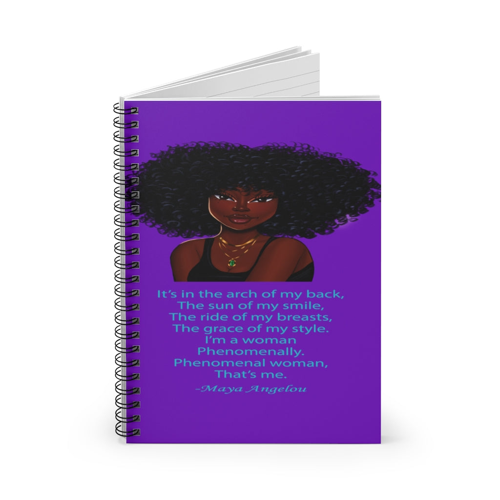 African American Spiral Notebook - Featuring Essence (Purple)