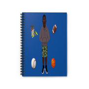 African American Spiral Notebook - Ruled Line Featuring KJ (Royal Blue)